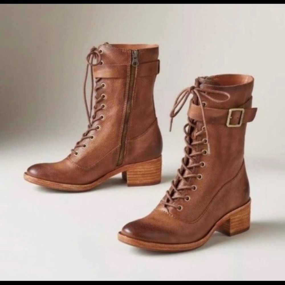 Kork-Ease Mona Bootie Women's Leather Combat Boots